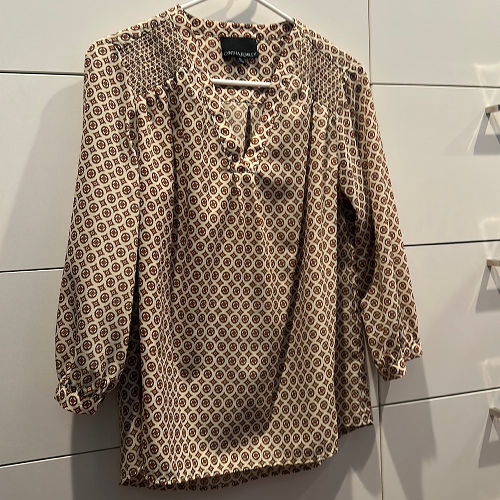 Cynthia Rowley blouse with 3/4 sleeve